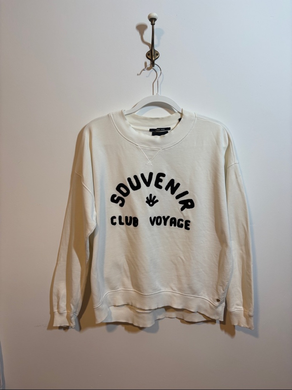 Scotch & Soda Cream Crewneck Sweatshirt with Black Label
